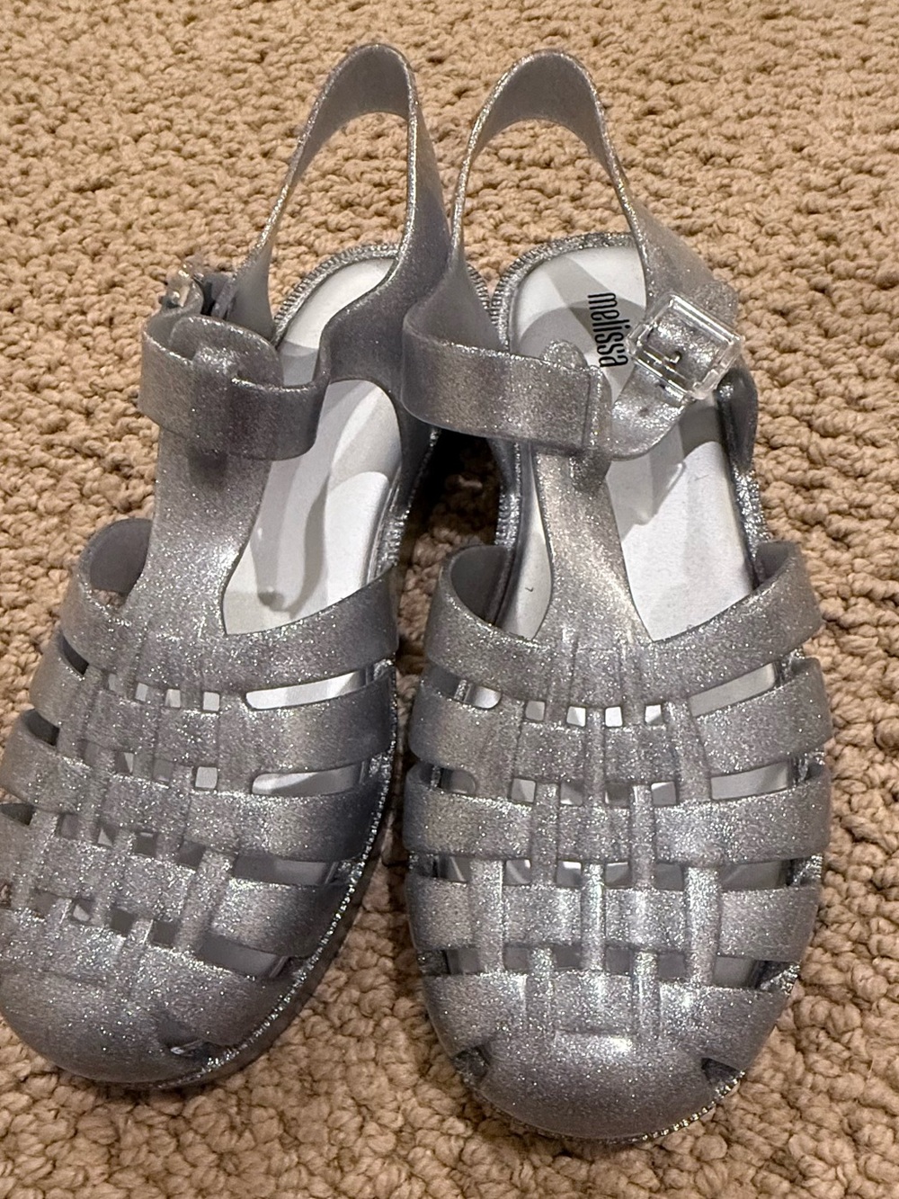 Melissa Women’s silver  Glitter Jelly Sandals